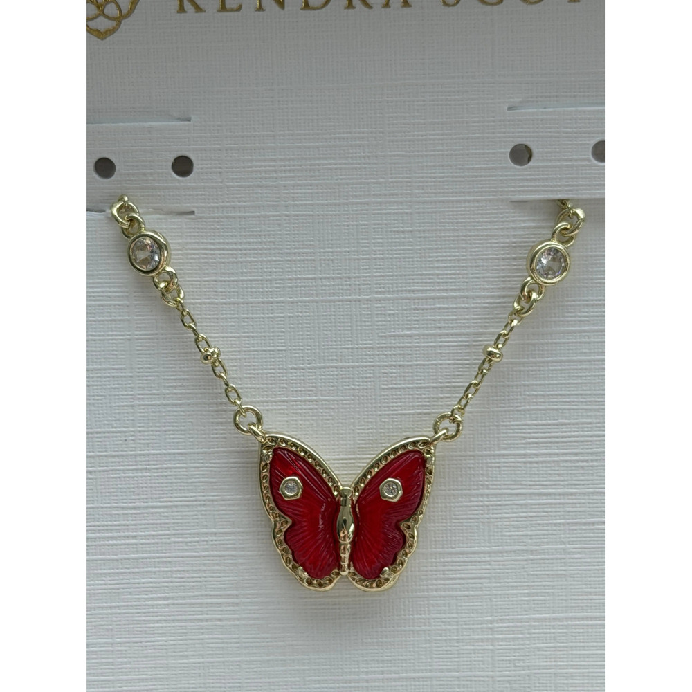 Kendra Scott Red Butterfly Necklace - Picture 2 of 3